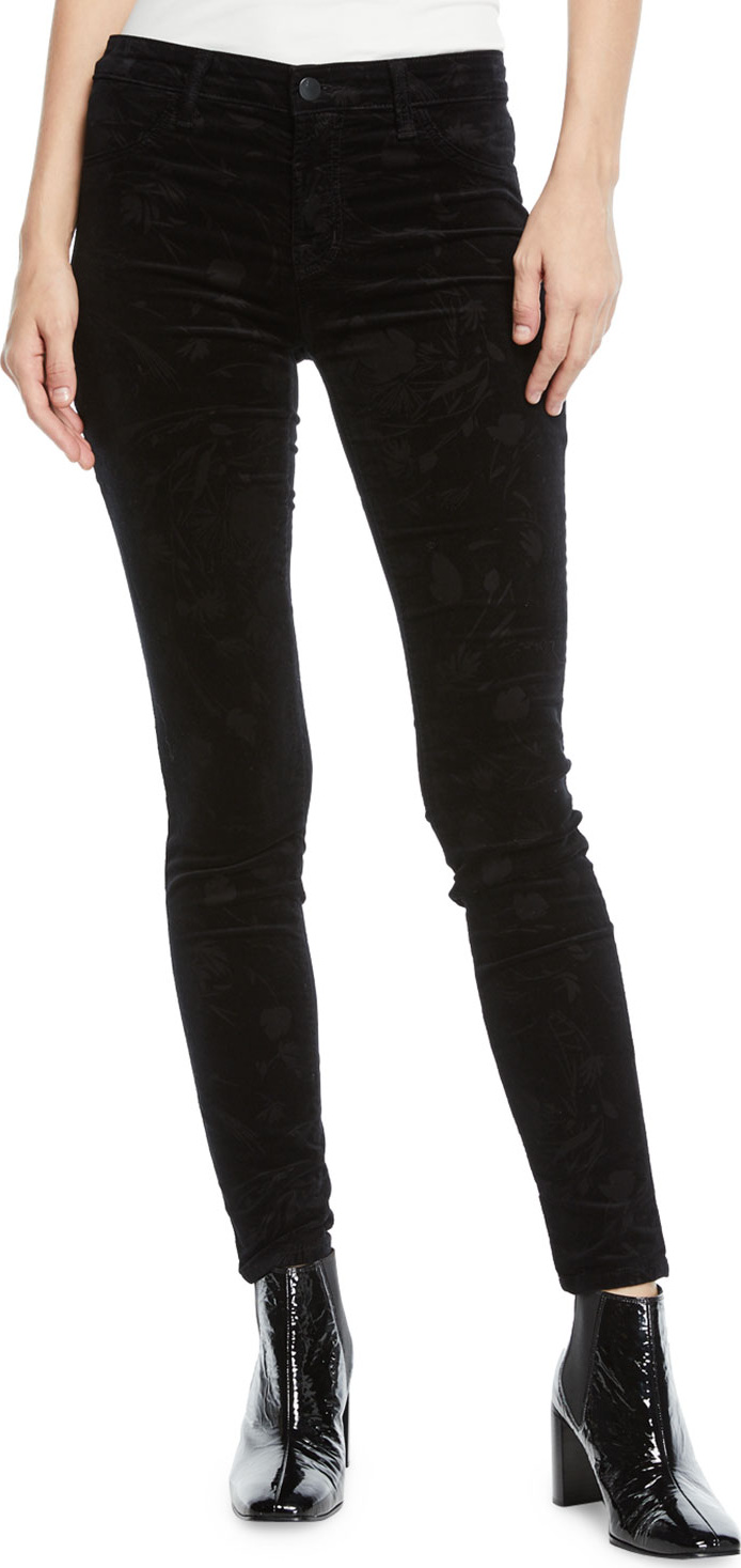 J BRAND 815 Mid-Rise Velvet Skinny Ankle Jeans