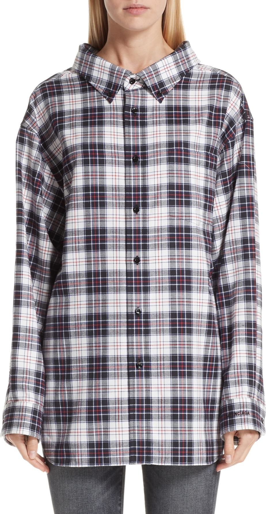 Balenciaga Swing Plaid Flannel Shirt