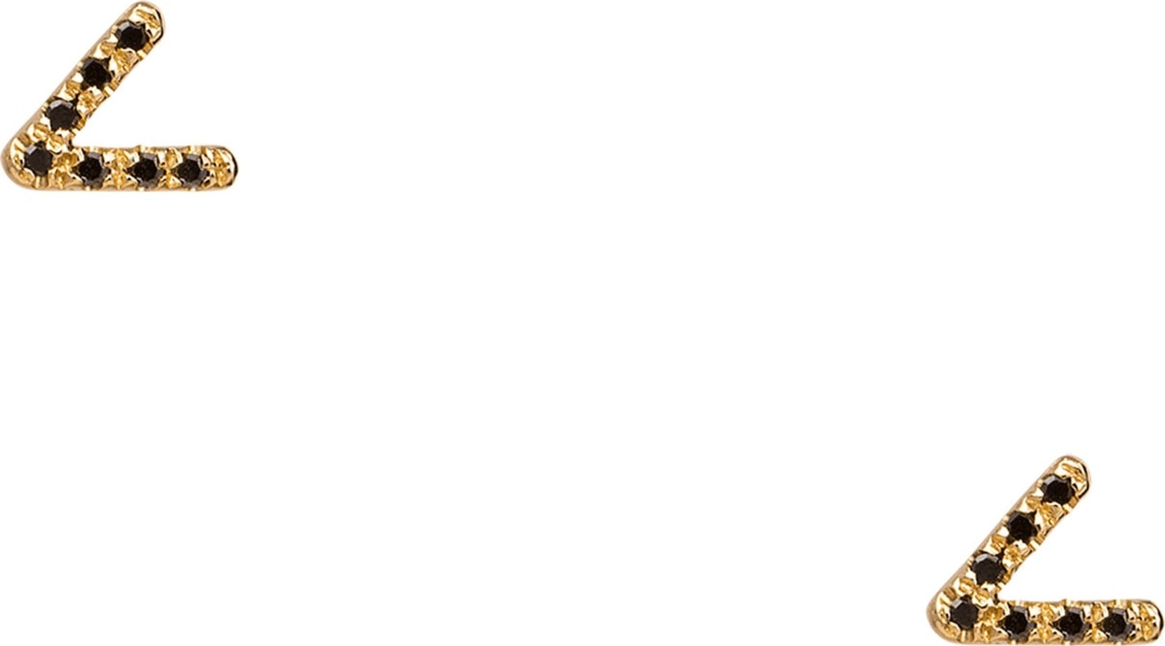 Wwake Micropavé Triangle Black Diamond Earrings