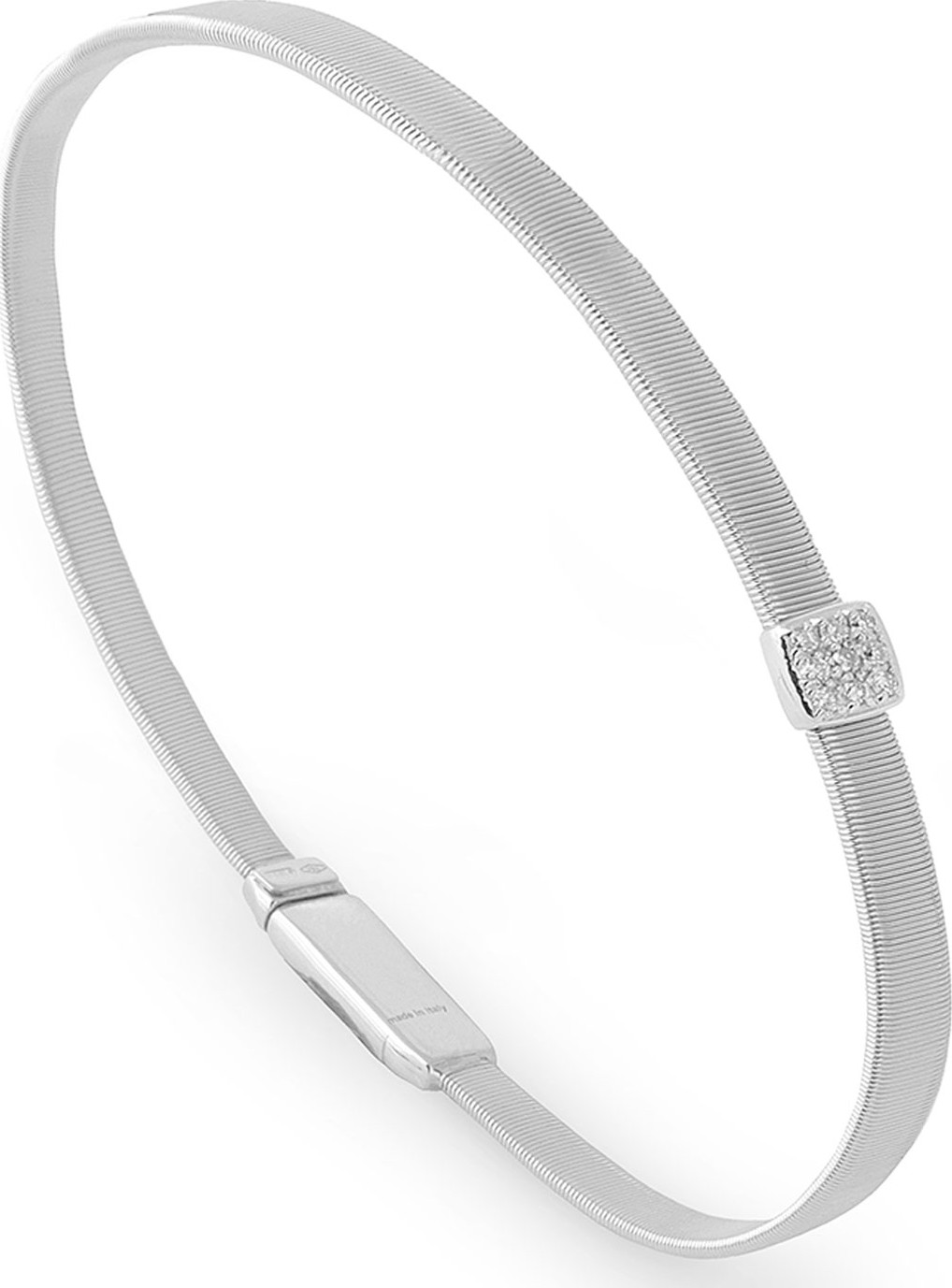 Marco Bicego Masai 18K White Gold Bracelet with Diamond Station