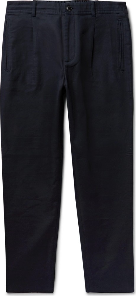 Club Monaco Midnight-Blue Citee Slim-Leg Cotton-Twill Trousers