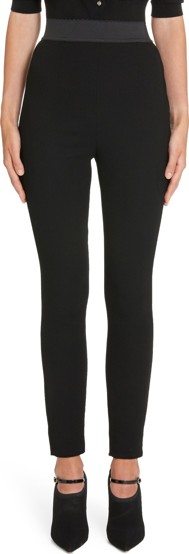 Dolce & Gabbana Wool Crepe Legging Pants