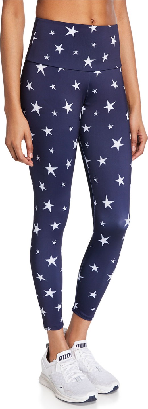 ONZIE 4th of July Star-Print High Basic Midi Leggings ONZIE 4th of July Star-Print High Basic Midi Leggings