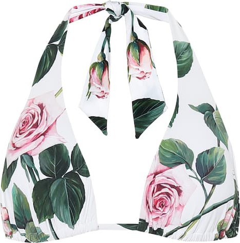 Dolce & Gabbana Floral halter bikini top