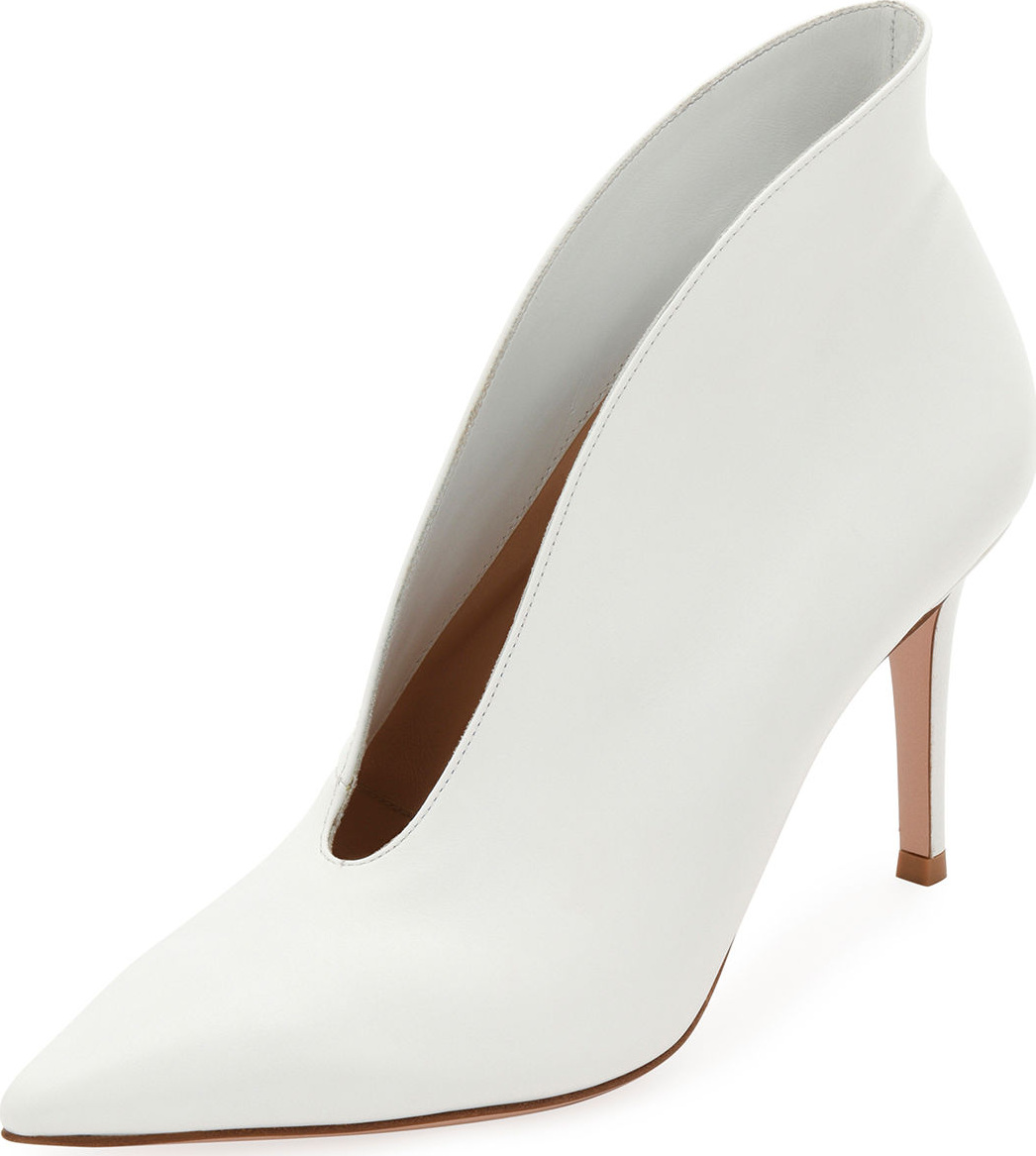 Gianvito Rossi Napa V-Neck Pointed Bootie
