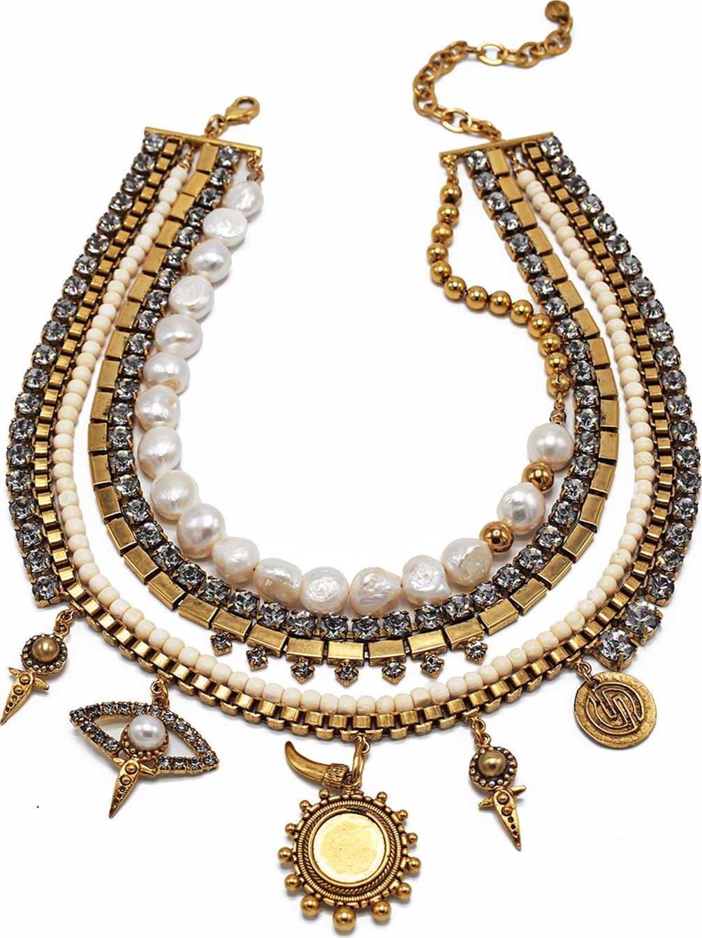 Dylanlex Sloane Pearl & Charm Necklace