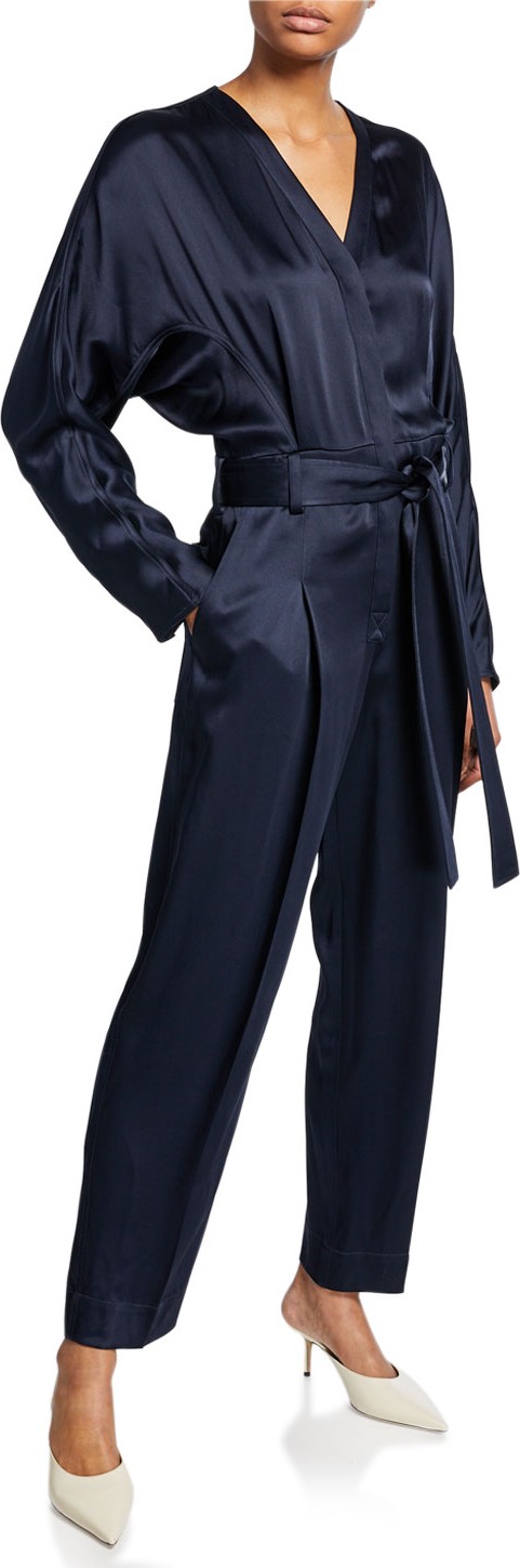 3.1 Phillip Lim Satin Menswear Belted Jumpsuit 3.1 Phillip Lim Satin Menswear Belted Jumpsuit