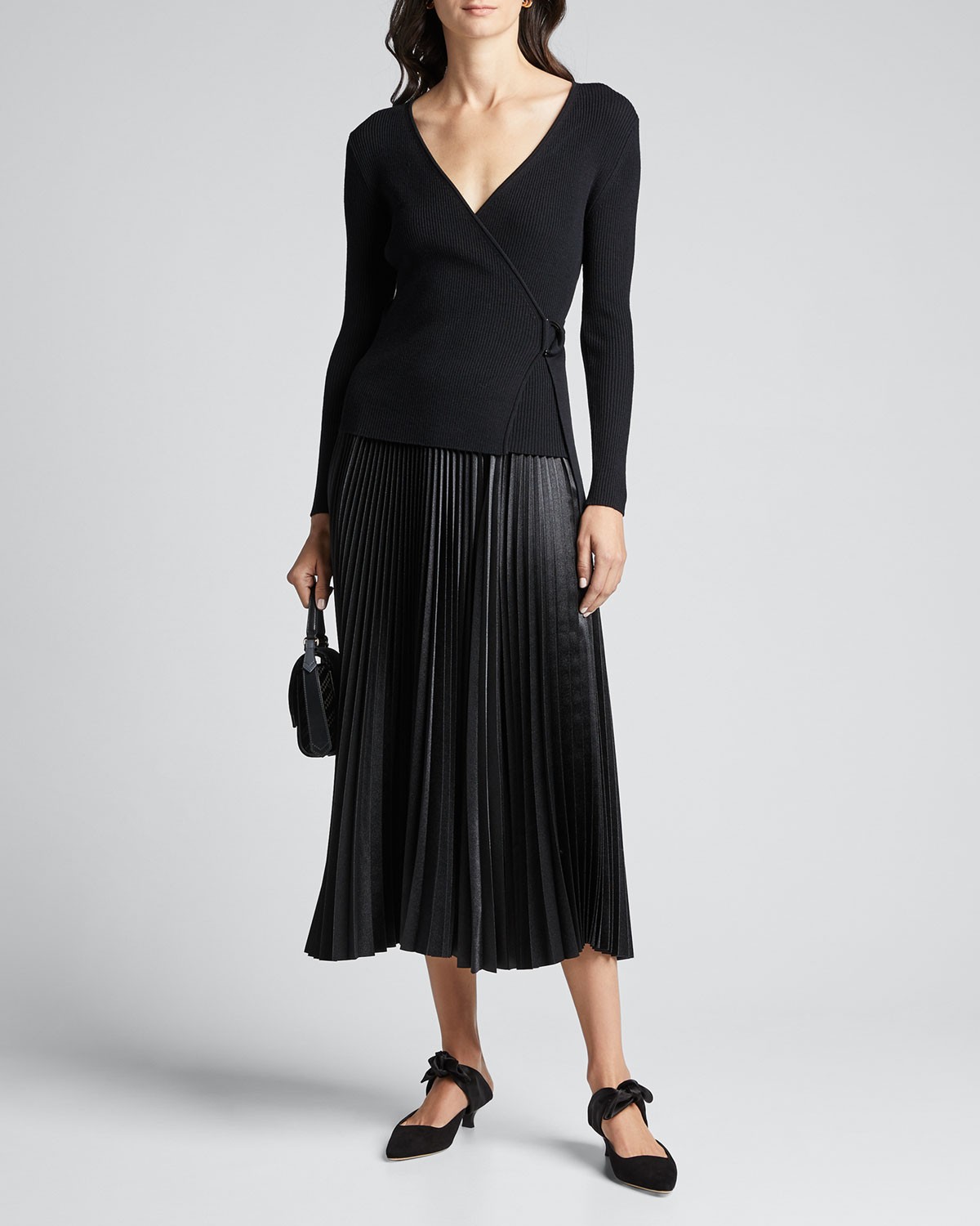 DIANE von FURSTENBERG Gardenia D-Ring Wool Wrap Sweater