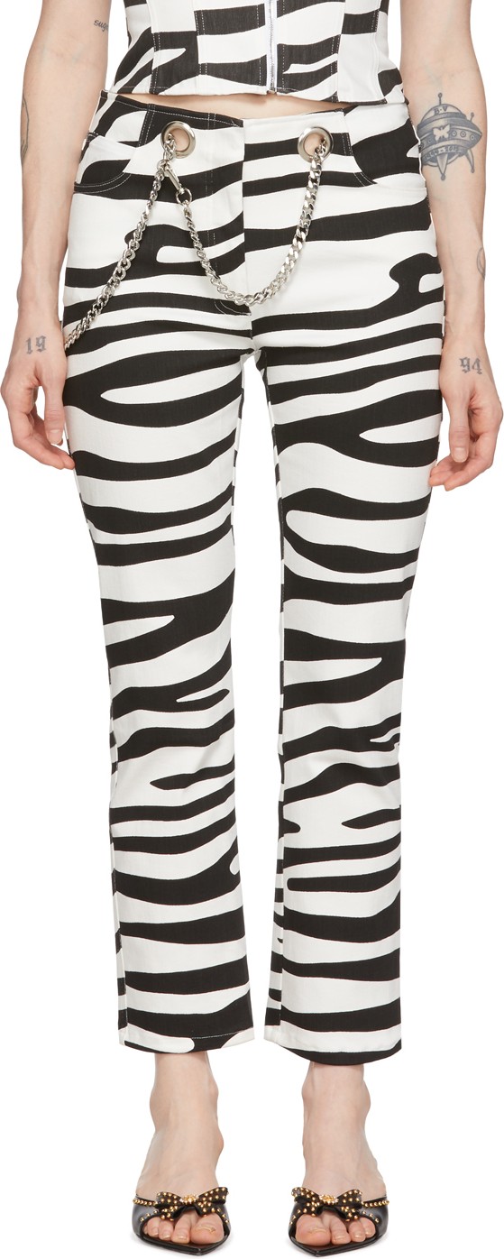 Miaou Black & White Tomma Zebra Jeans