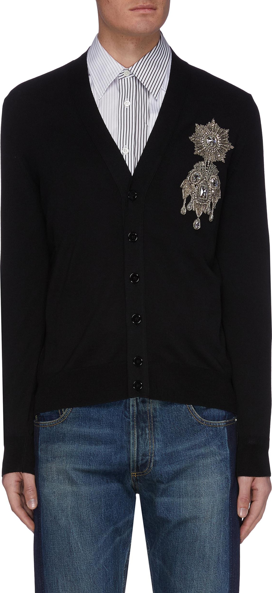 Alexander McQueen Medal badge embroidered cardigan