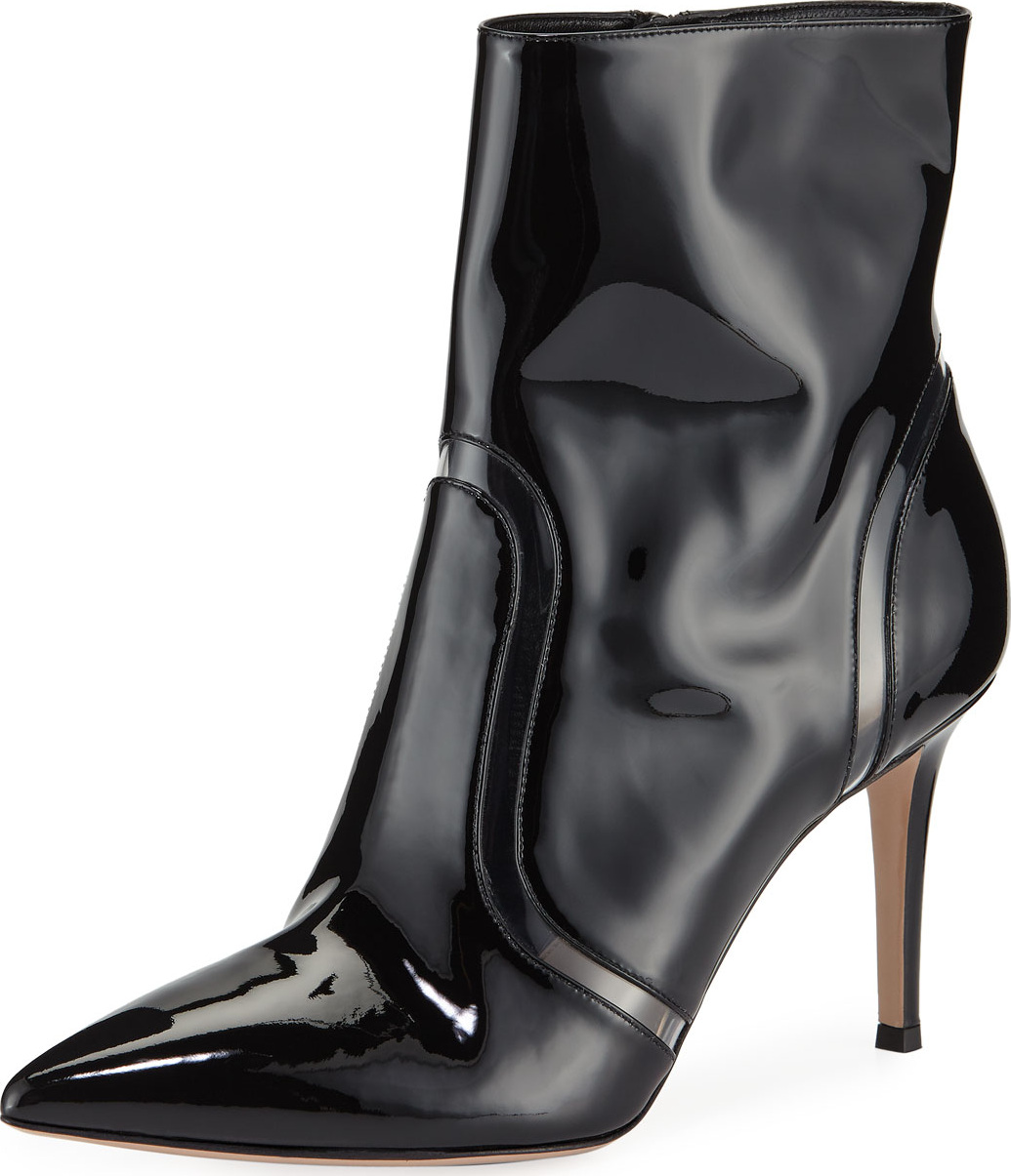 Gianvito Rossi Shiny Leather & Vinyl Booties