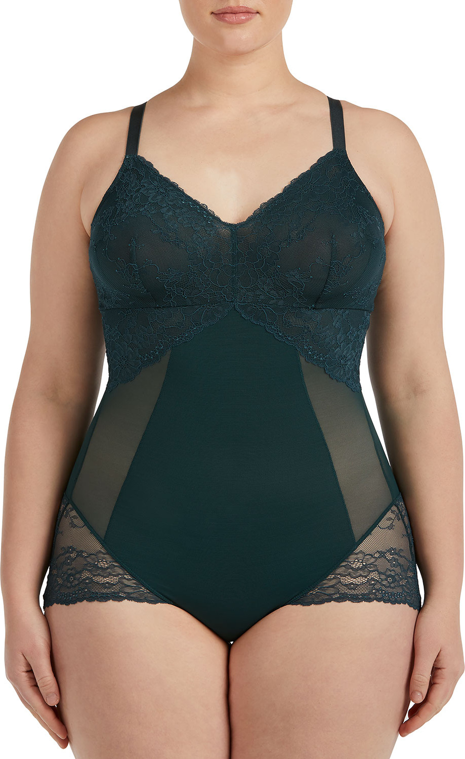SPANX Lace-Inset V-Neck Bodysuit