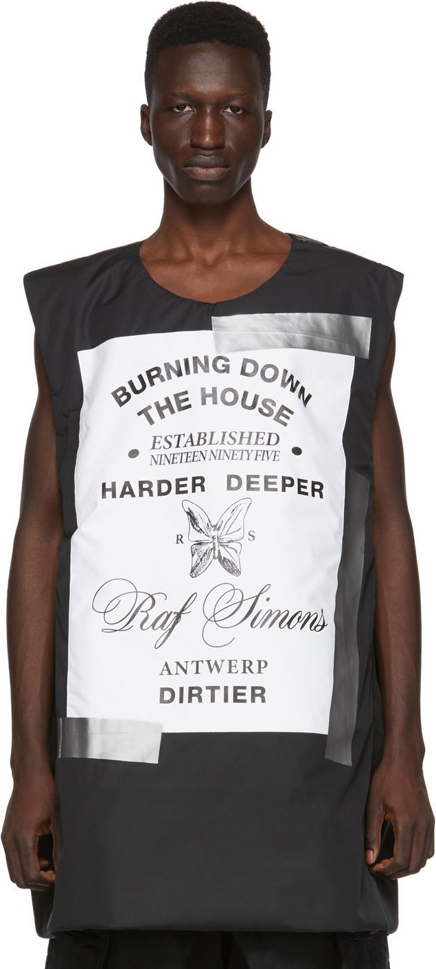 Raf Simons Black Templa Edition Oversized Wadded Vest
