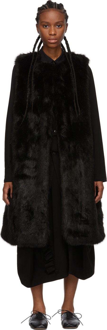 Comme Des Garçons Comme Des Garçons Black Faux-Fur Vest