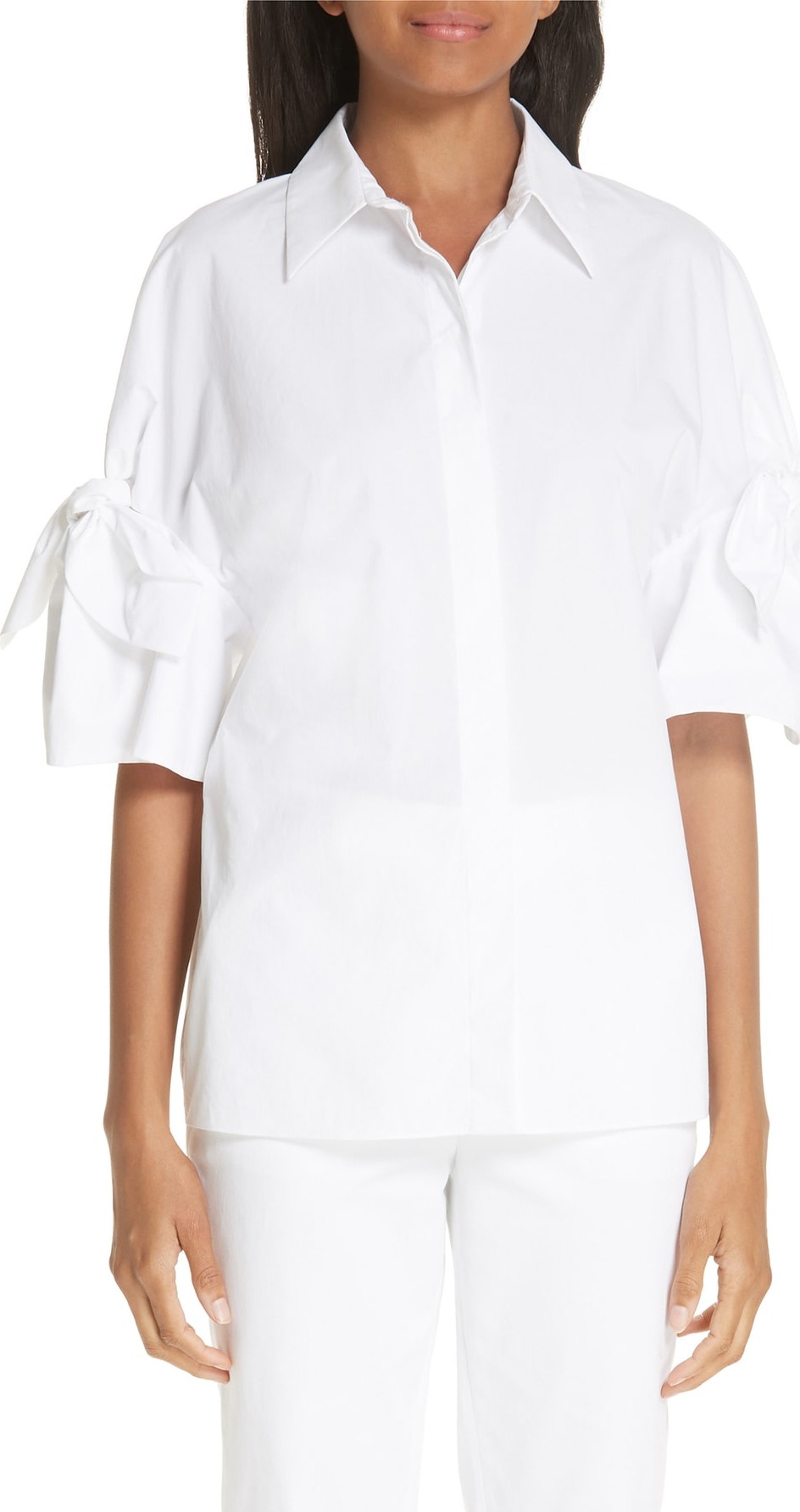 Michael Kors Tie Sleeve Poplin Shirt