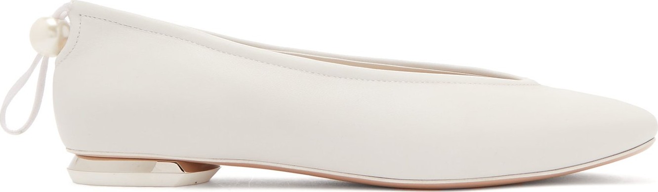 Nicholas Kirkwood Delfi pearl-toggle leather ballet flats