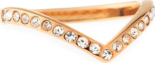 Vita Fede Ultra Mini V Crystal Ring, Rose Golden