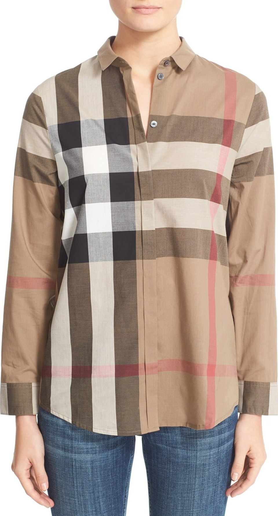 Burberry London England Check Pattern Cotton Shirt