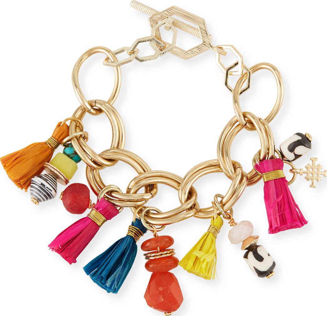 Akola Tassel Statement Chain Bracelet, 7.25"L