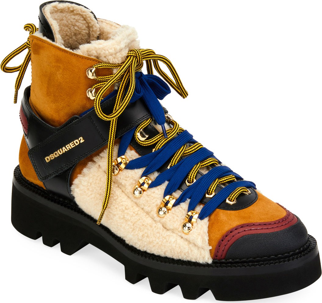 DSQUARED2 Men's Faux-Shearling Hiker Boot