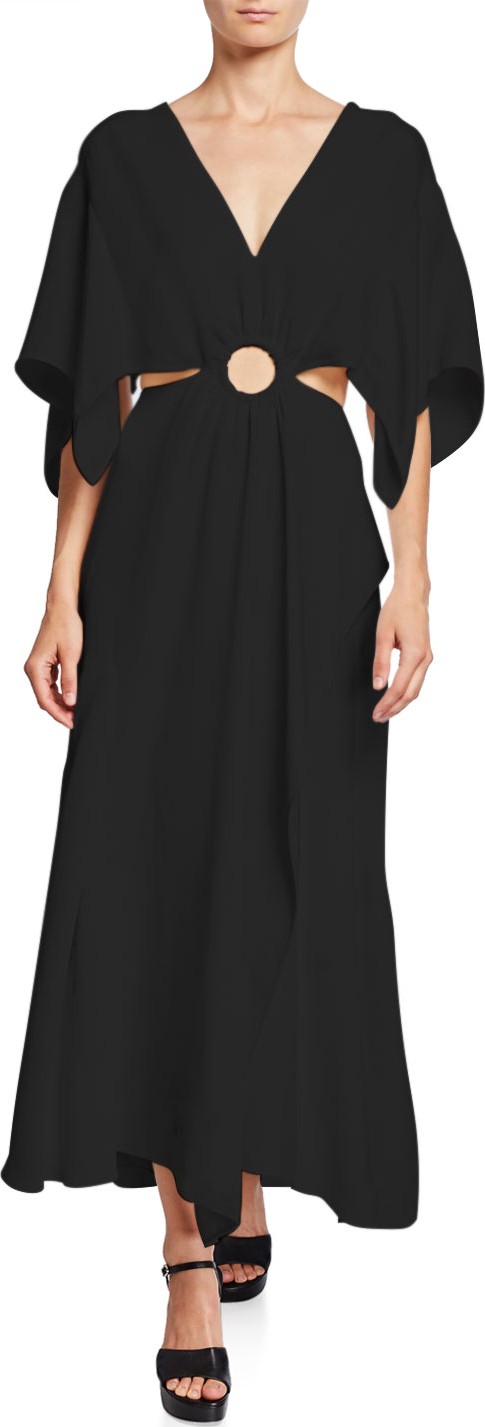 3.1 Phillip Lim Crepe A-line Cutout Maxi Dress
