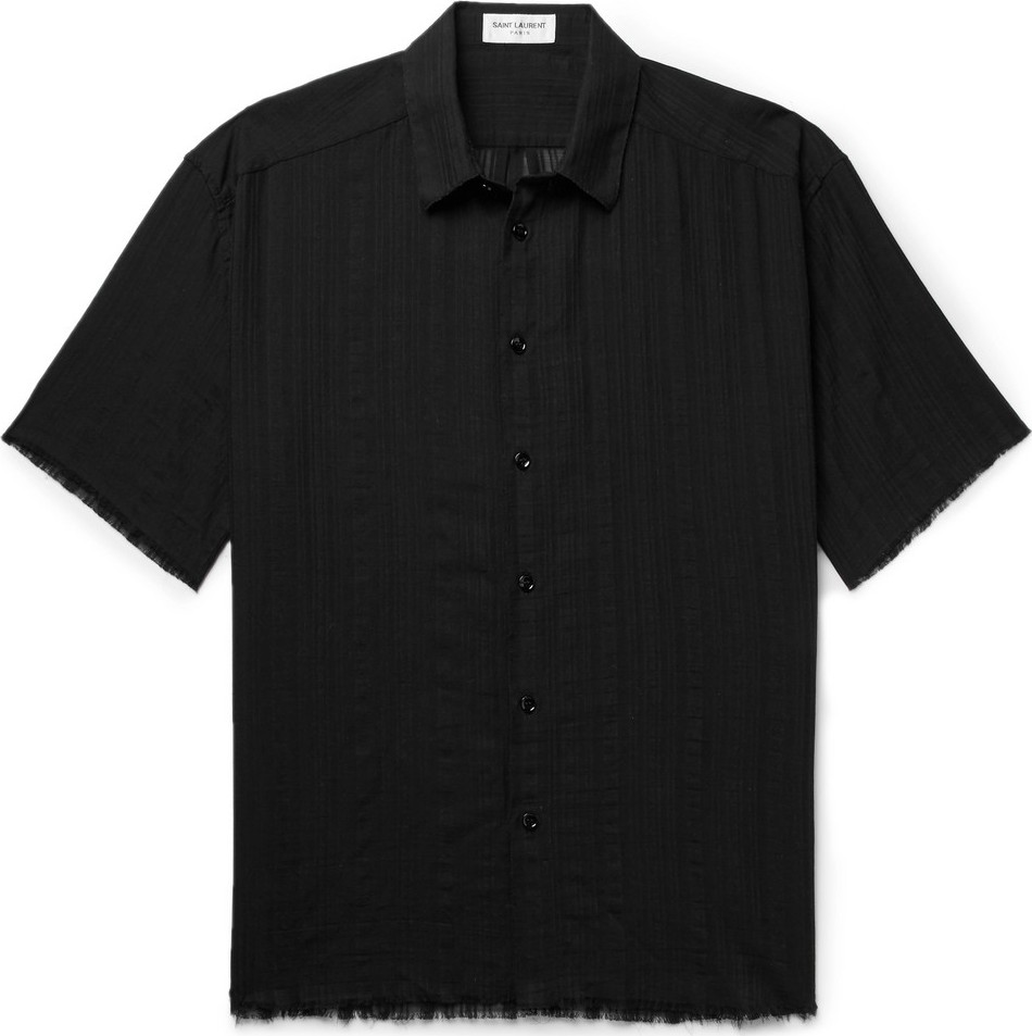 Saint Laurent Frayed Cotton-Gauze Shirt