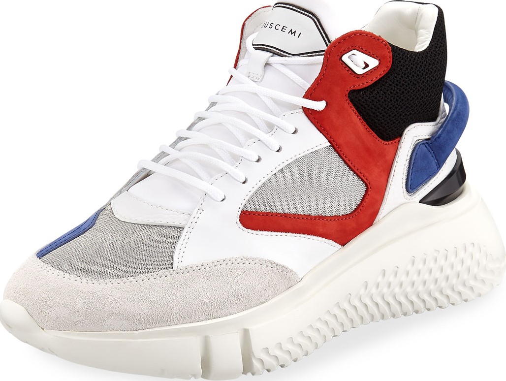 Buscemi Men's Veloce Mid-Top Runner Sneakers