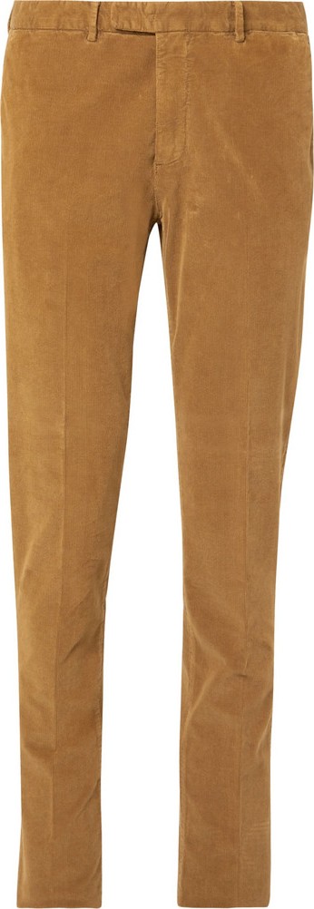 Boglioli Tan Slim-Fit Stretch-Cotton Corduroy Suit Trousers