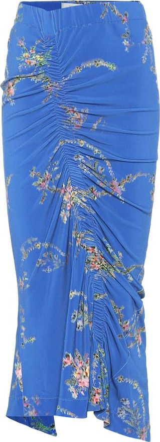 Preen Floral-printed stretch crêpe skirt