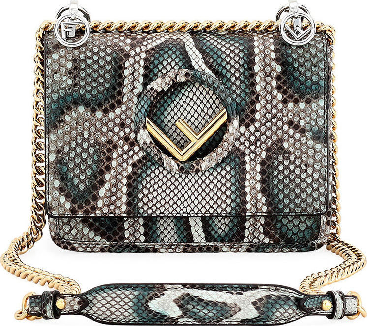 Fendi F Logo Kan I Small Python Shoulder Bag