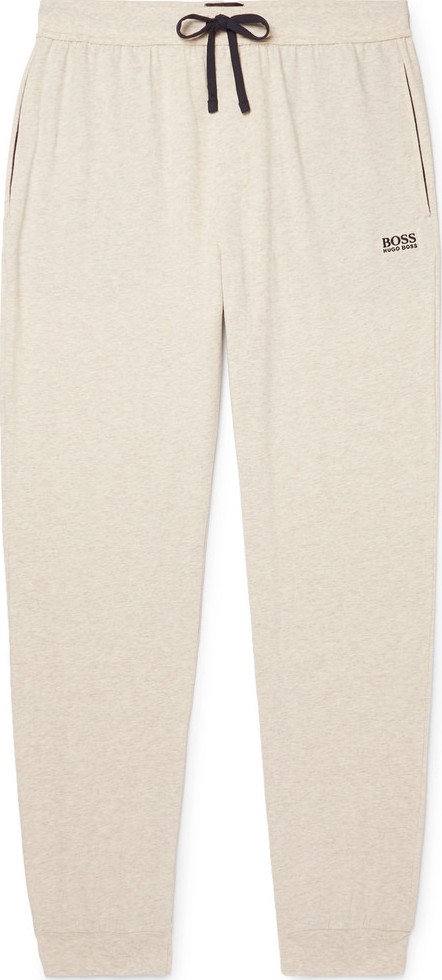 HUGO BOSS Slim-Fit Tapered Mélange Stretch-Cotton Jersey Sweatpants