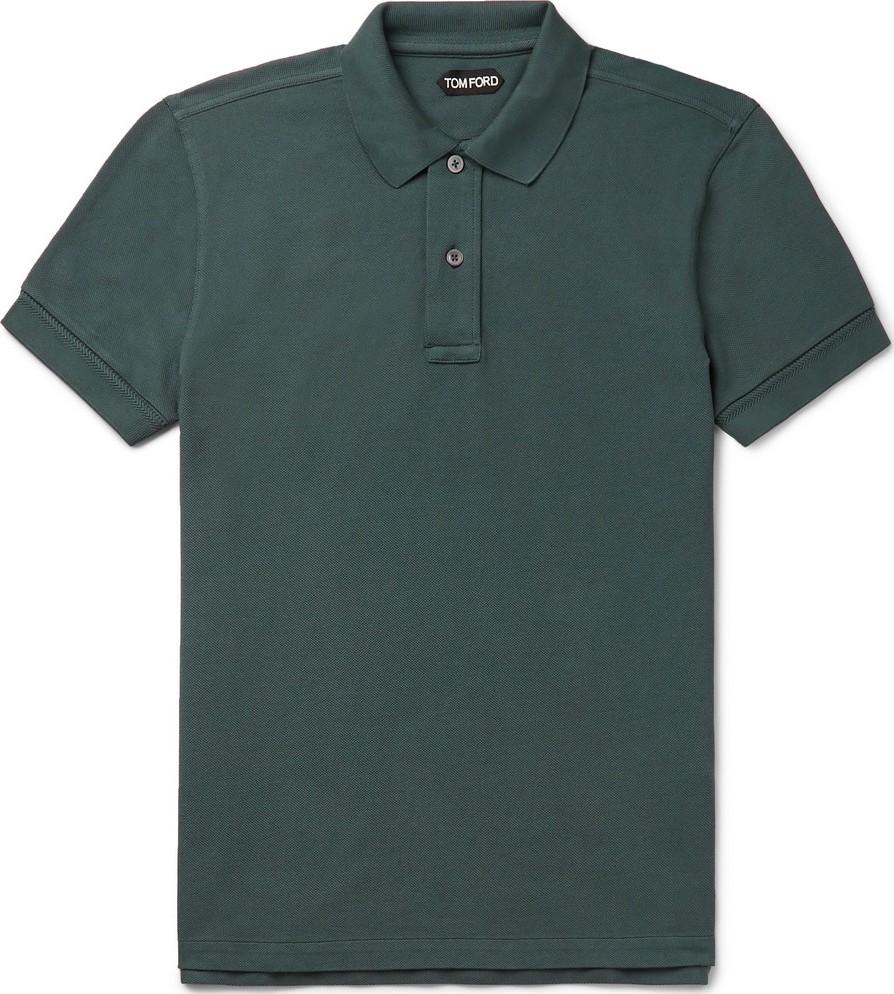 TOM FORD Slim-Fit Garment-Dyed Cotton-Piqué Polo Shirt TOM FORD Slim-Fit Garment-Dyed Cotton-Piqué Polo Shirt