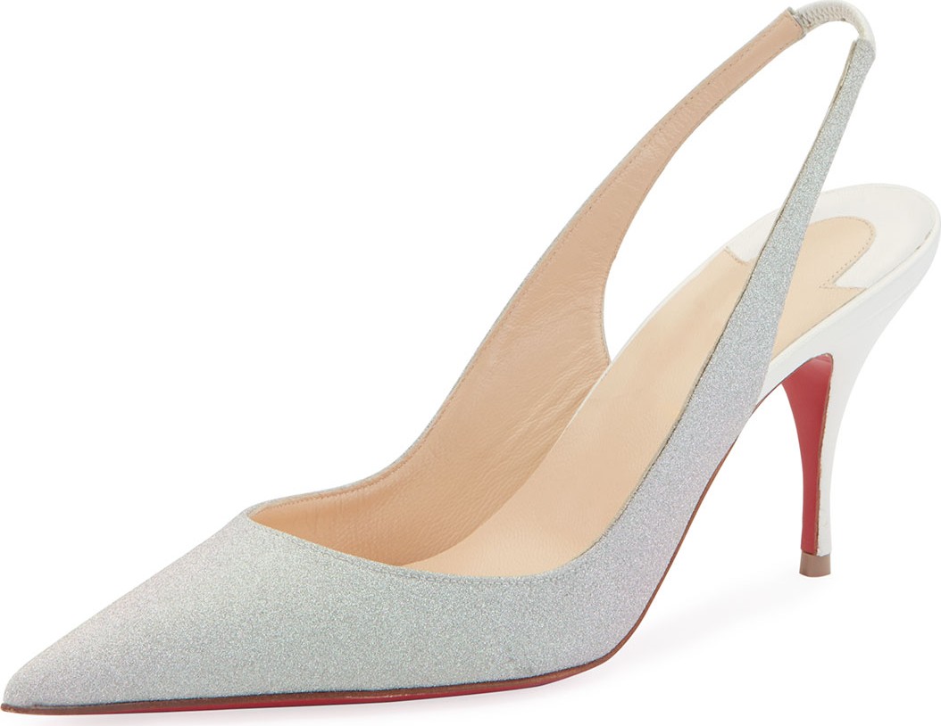 Christian Louboutin Clare Glitter Red Sole Slingback Pumps