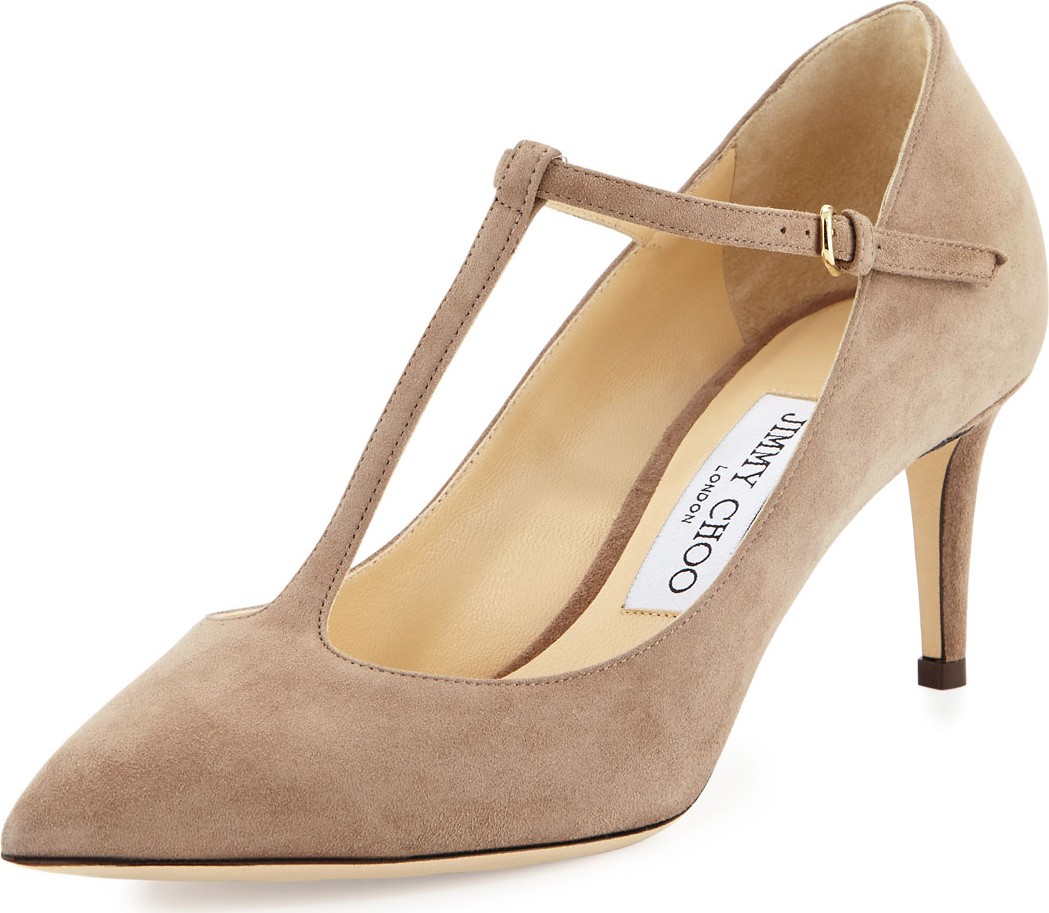 Jimmy Choo Daria Suede T-Strap 65mm Pump