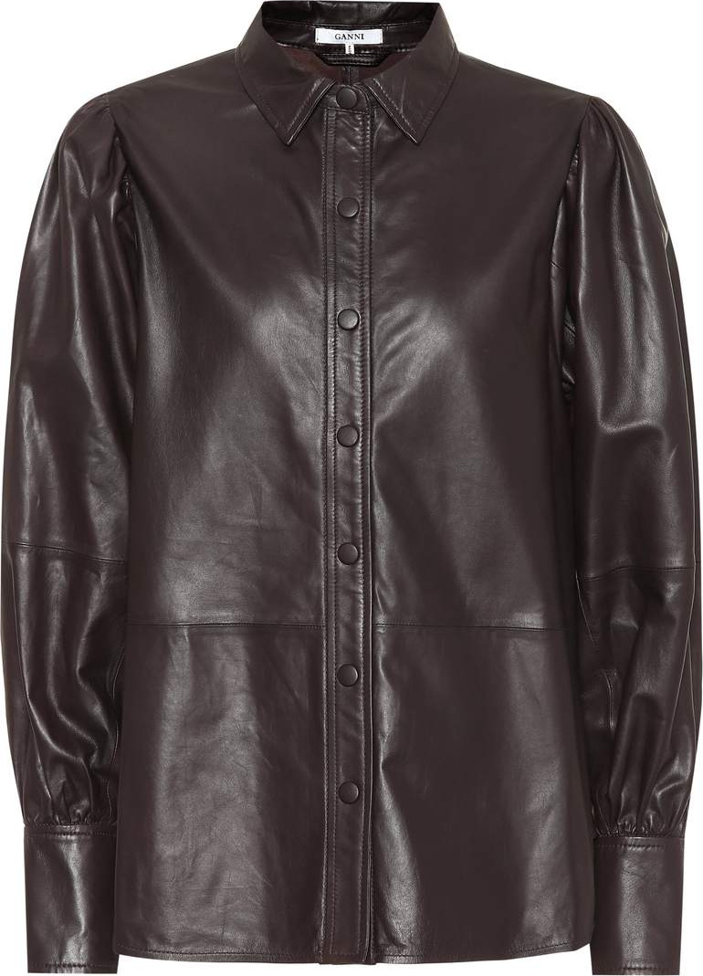 Ganni Rhinehart leather shirt