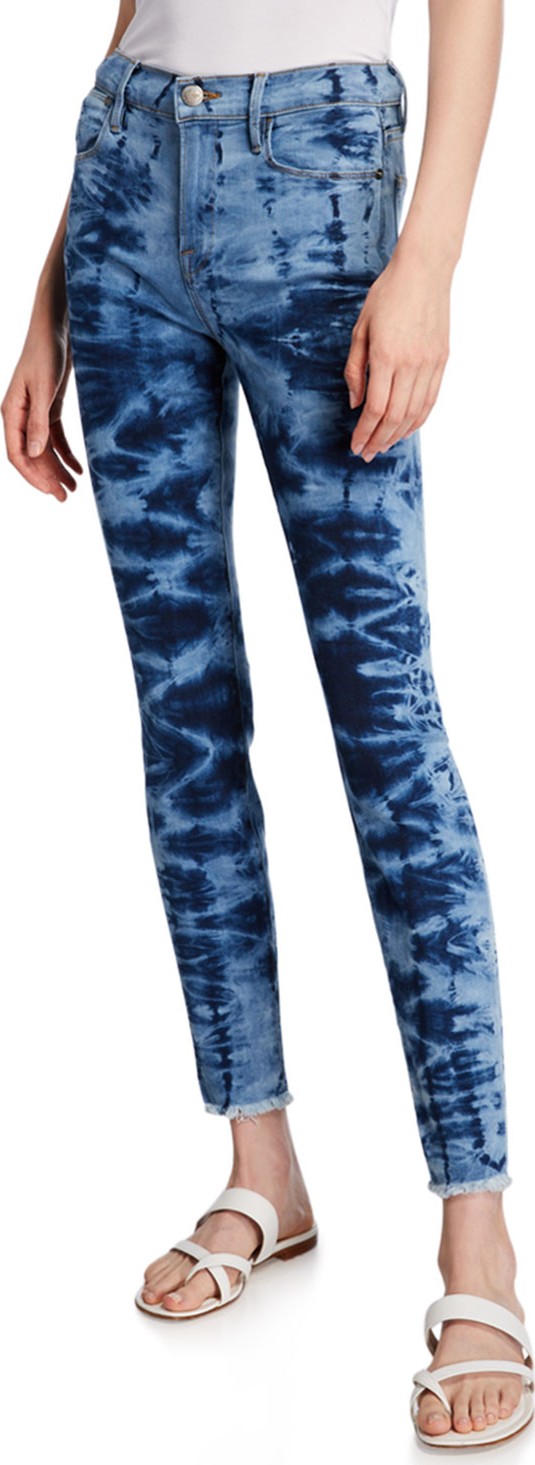 FRAME DENIM Le High Skinny Raw-Edge Jeans