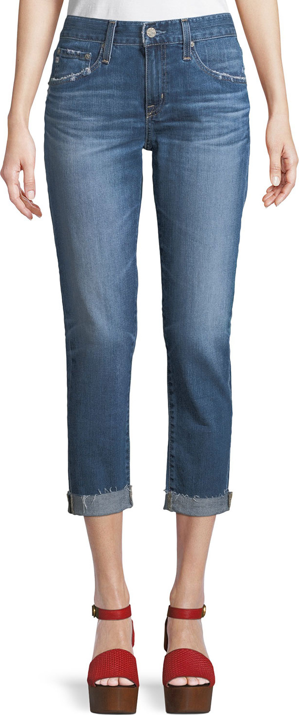 AG Jeans Ex-Boyfriend Mid-Rise Slim Crop Jeans