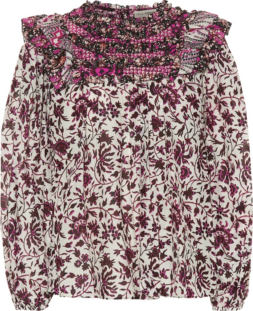 Ulla Johnson Dalma printed cotton and silk blouse