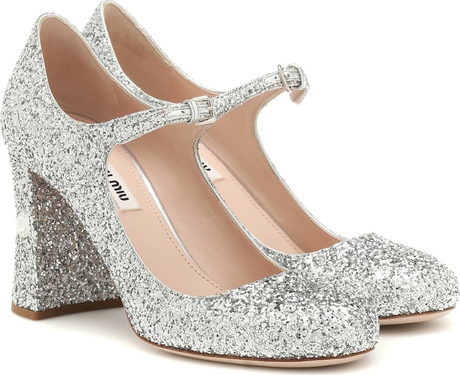Miu Miu Glitter Mary Jane pumps