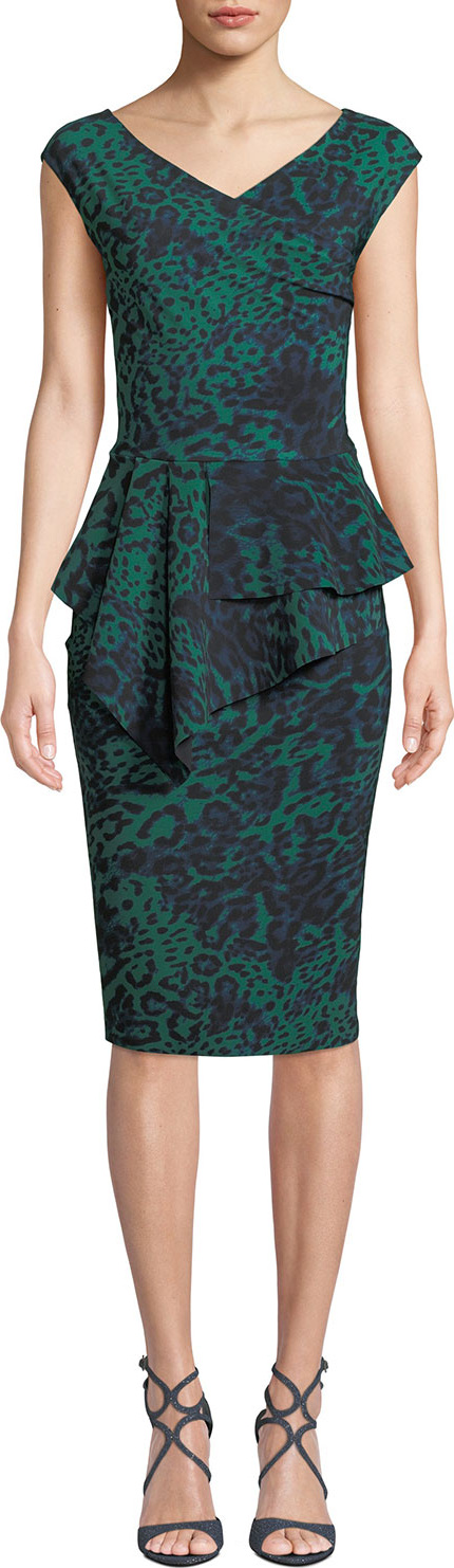 La Petite Robe di Chiara Boni Tini Floral-Print Cap-Sleeve Sheath Dress