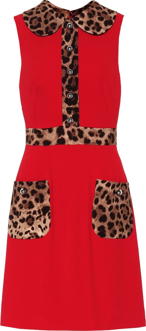 Dolce & Gabbana Leopard-print crêpe minidress