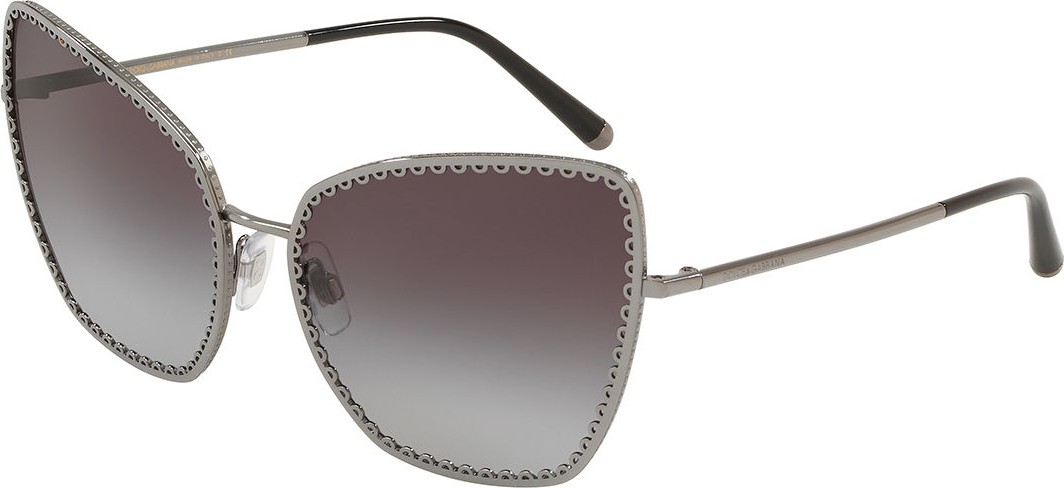 Dolce & Gabbana Gradient Cat-Eye Sunglasses w/ Scalloped Frame Front