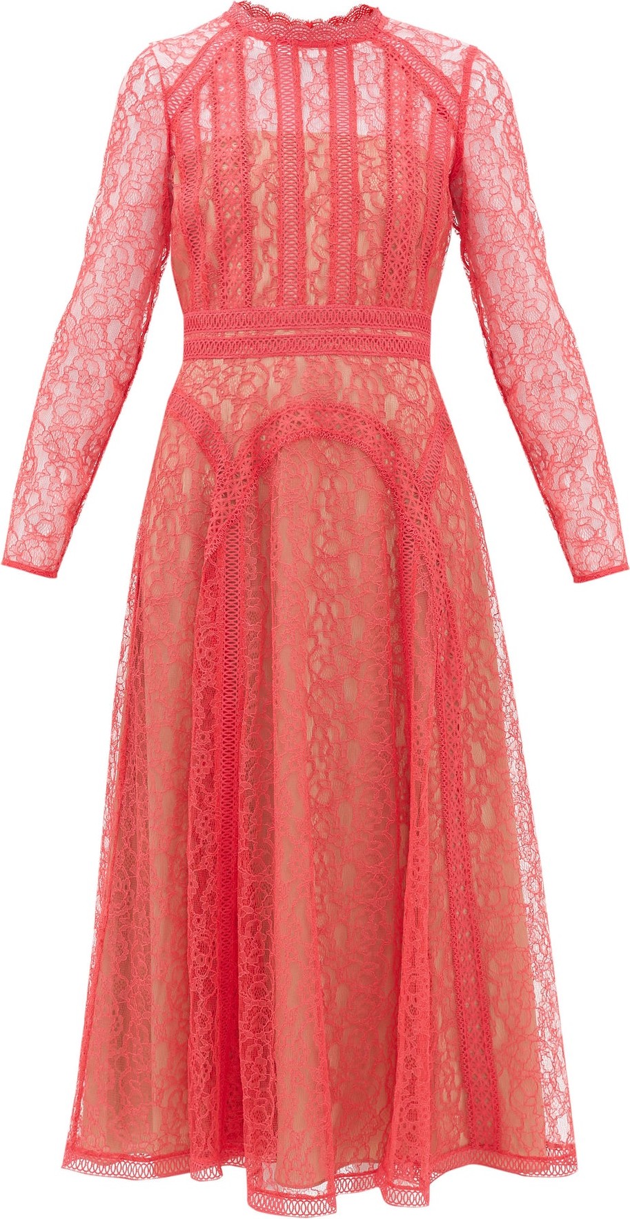 Self Portrait Floral-lace midi dress