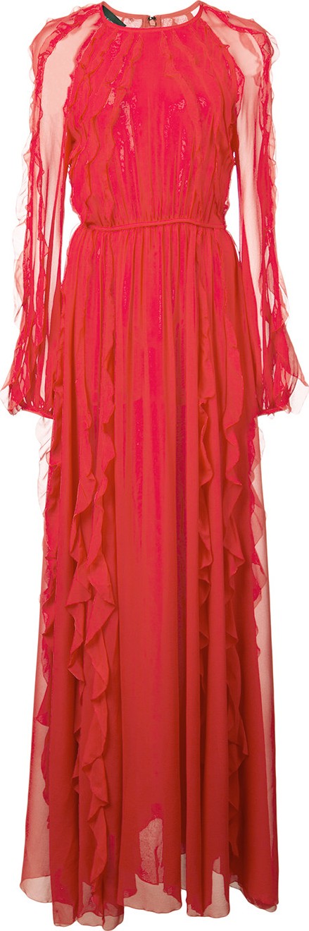 Giambattista Valli long draped ruffles dress