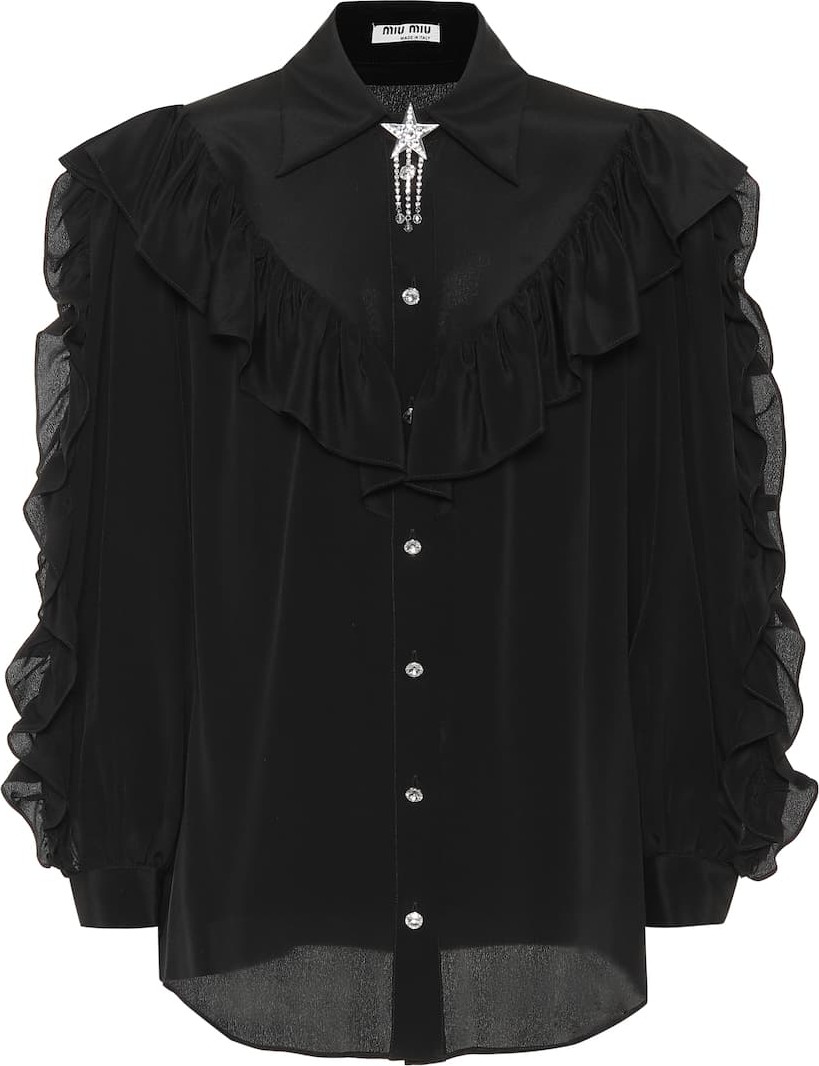 Miu Miu Embellished silk shirt