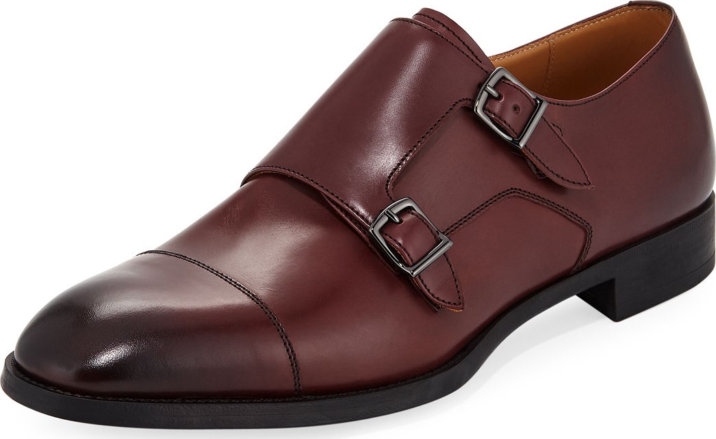 Giorgio Armani Leather Double-Monk Shoe