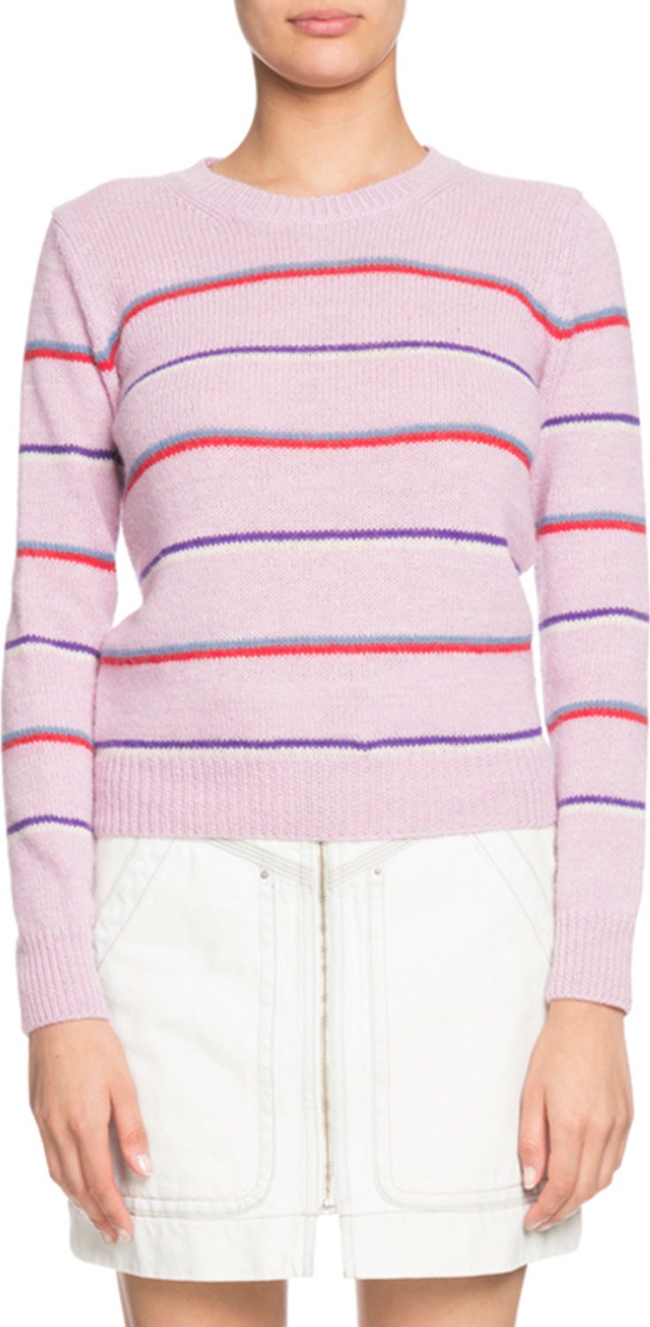 Isabel Marant Etoile Gian Striped Alpaca-Blend Crewneck Sweater