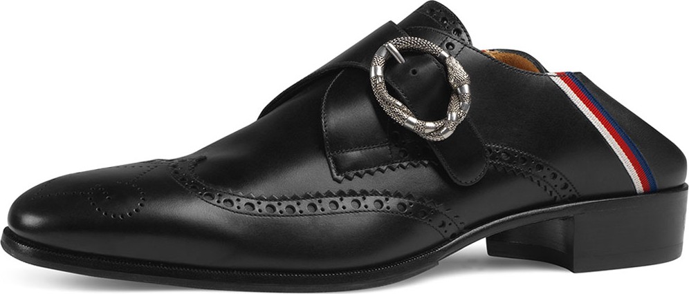 Gucci Leather Brogue Shoe with Sylvie Web