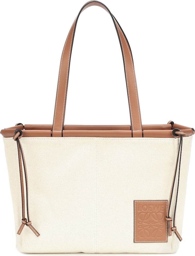 LOEWE Cushion Small canvas and leather tote