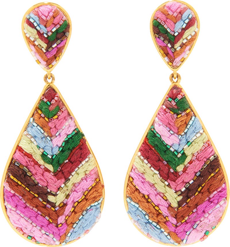 Mignonne Gavigan New York Sophia Embroidered Teardrop Earrings